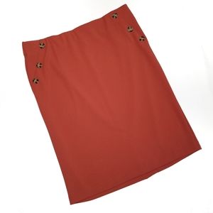 Rust Orange Pencil Skirt